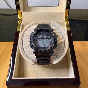 Synoke Digital Chronograph Resin Sport Watch Black/Gray Camo, 43mm